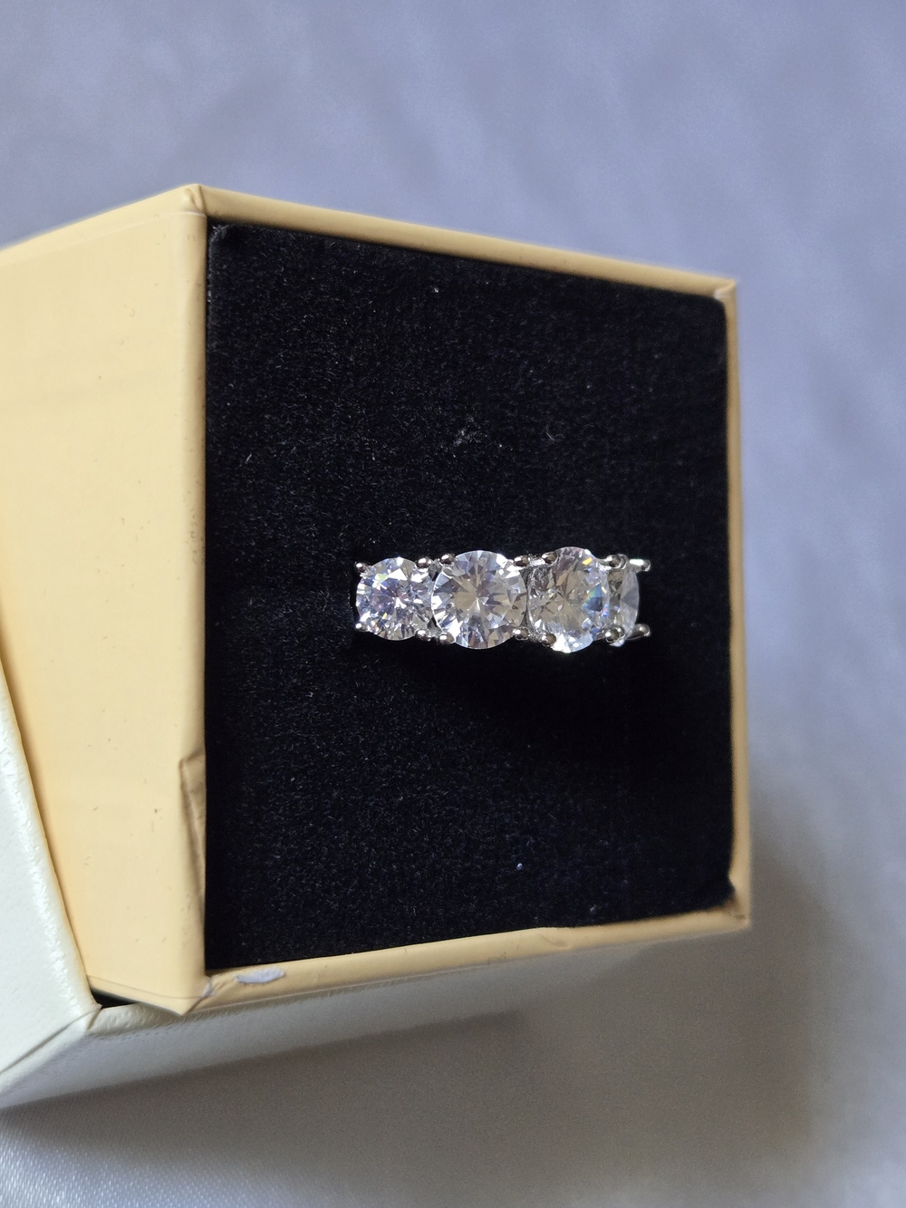 2 Carat Five-Stone Moissanite Ring Set In 925 Sterling Silver - Picture 2 of 6